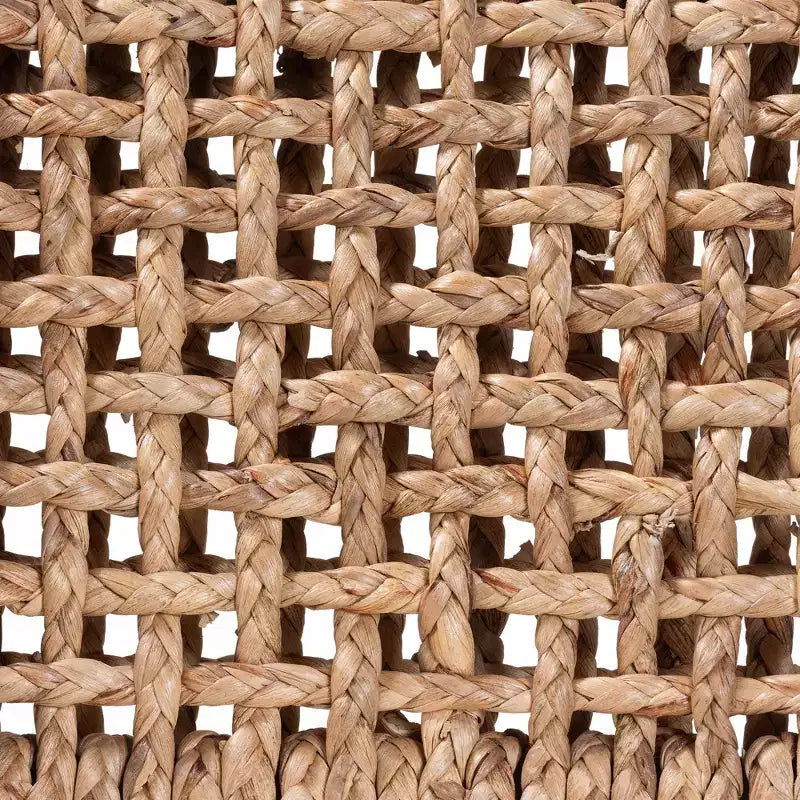 Sgabello da bancone Alise Modern Bohemian Dark Brown in legno di mogano e giunco marino di bali & pari