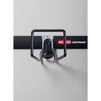 Gancio per tubo dell'acqua per sistema di stoccaggio da garage su binario Rubbermaid FastTrack, nero (confezione da 2)