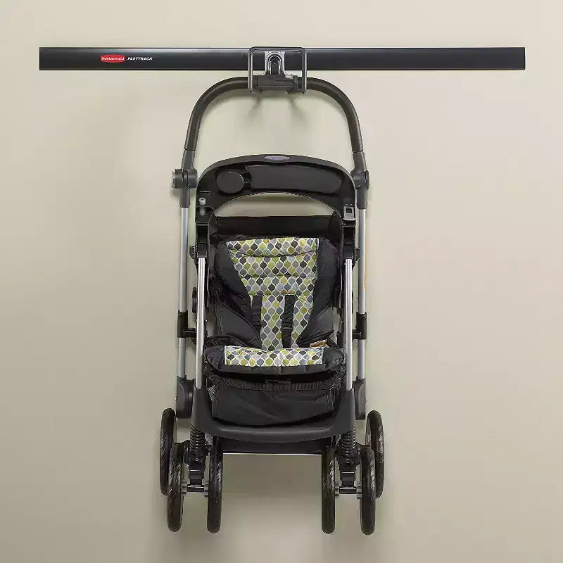 Gancio per tubo dell'acqua per sistema di stoccaggio da garage su binario Rubbermaid FastTrack, nero (confezione da 2)