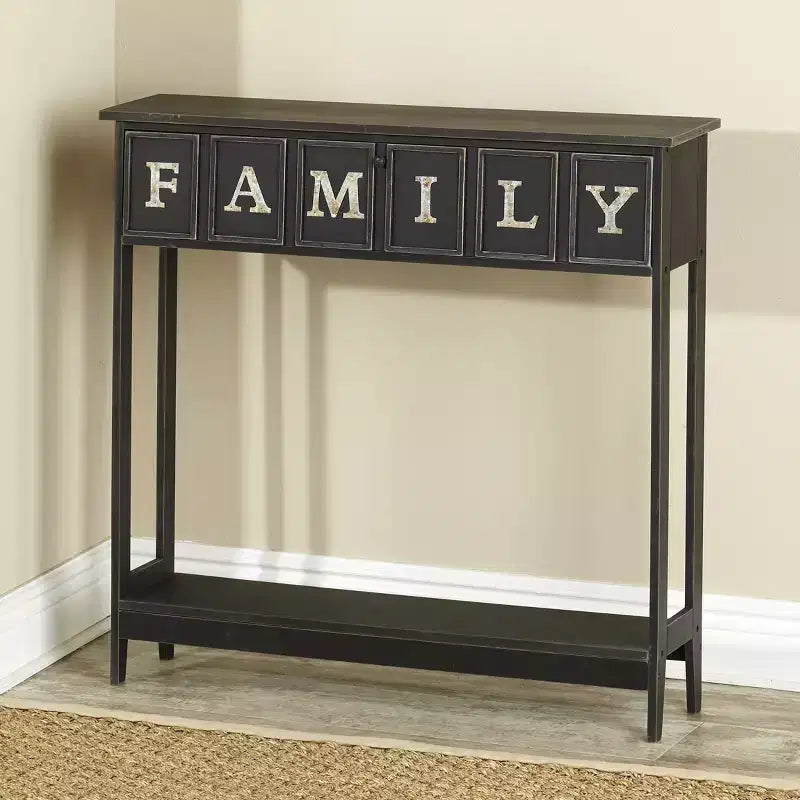 Consolle decorativa The Lakeside Collection con frase a tema famiglia