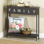 Consolle decorativa The Lakeside Collection con frase a tema famiglia