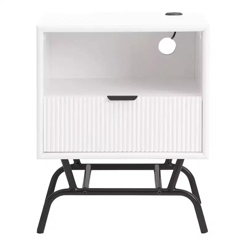 24/7 Shop At Home 18 Tavolino moderno da divano Meadowgrove con 1 cassetto, porte USB e ripiano