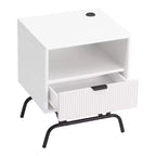 24/7 Shop At Home 18 Tavolino moderno da divano Meadowgrove con 1 cassetto, porte USB e ripiano