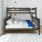 Letto a Castello per Bambini Max & Lily in Legno Massello, Una Piazza e Mezza XL su Piazza e Mezza
