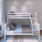 Letto a Castello per Bambini Max & Lily in Legno Massello, Una Piazza e Mezza XL su Piazza e Mezza