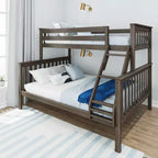 Letto a Castello per Bambini Max & Lily in Legno Massello, Una Piazza e Mezza XL su Piazza e Mezza