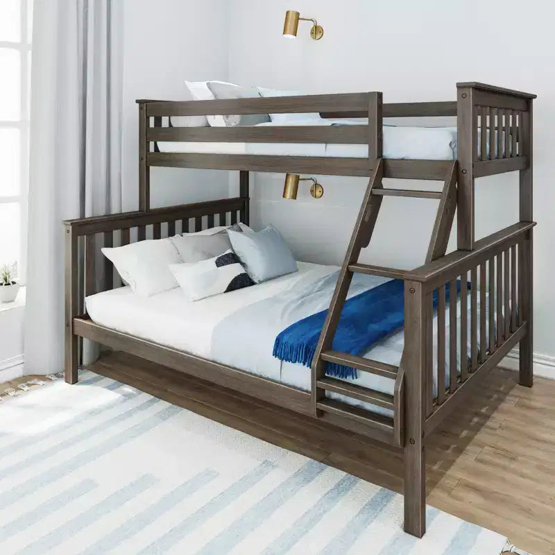 Letto a Castello per Bambini Max & Lily in Legno Massello, Una Piazza e Mezza XL su Piazza e Mezza