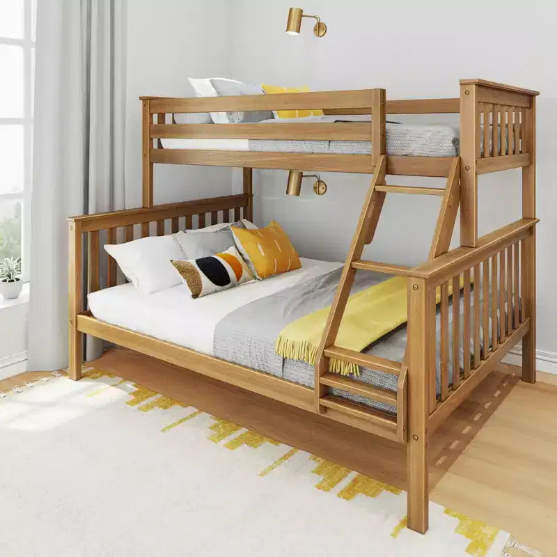 Letto a Castello per Bambini Max & Lily in Legno Massello, Una Piazza e Mezza XL su Piazza e Mezza
