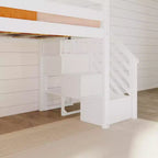 Max & Lily Letto a soppalco basso con scivolo e scale per bambini, in legno massello, con 14 sponde protettive