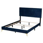 Baxton Studio Abberton Letto a Pannelli Moderno e Contemporaneo in Velluto e Metallo