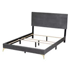 Baxton Studio Abberton Letto a Pannelli Moderno e Contemporaneo in Velluto e Metallo