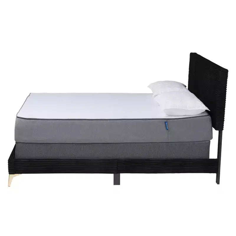 Baxton Studio Abberton Letto a Pannelli Moderno e Contemporaneo in Velluto e Metallo