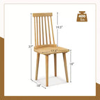 Costway Windsor Sedie da Pranzo Set da 2/4 Sedie da Pranzo con Schienale Alto a Fusi Naturali