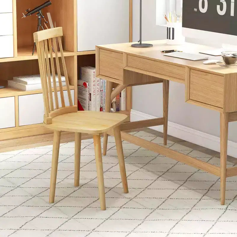 Costway Windsor Sedie da Pranzo Set da 2/4 Sedie da Pranzo con Schienale Alto a Fusi Naturali
