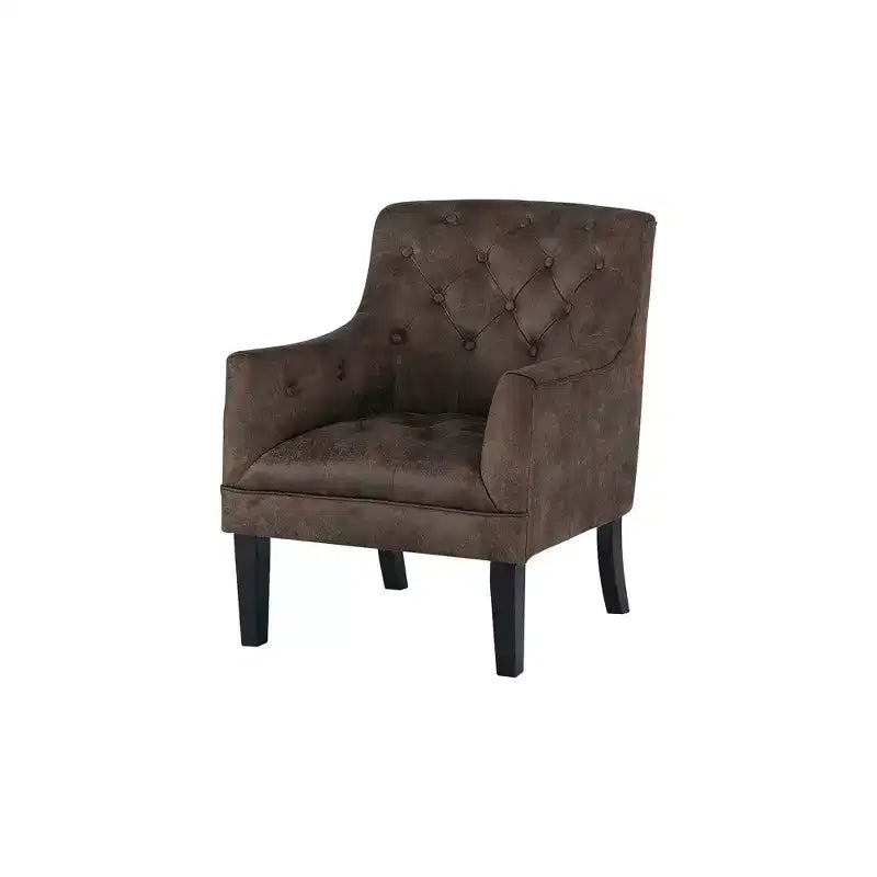 Signature Design by Ashley Drakelle, poltrona, ecopelle color mogano, trapuntata, con braccioli