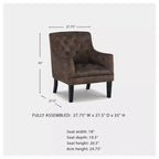 Signature Design by Ashley Drakelle, poltrona, ecopelle color mogano, trapuntata, con braccioli