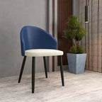 LeisureMod Paradiso Sedia moderna imbottita con schienale curvo, gambe in legno massello nero, elegante e comoda sedia laterale per sala da pranzo, cucina e soggiorno