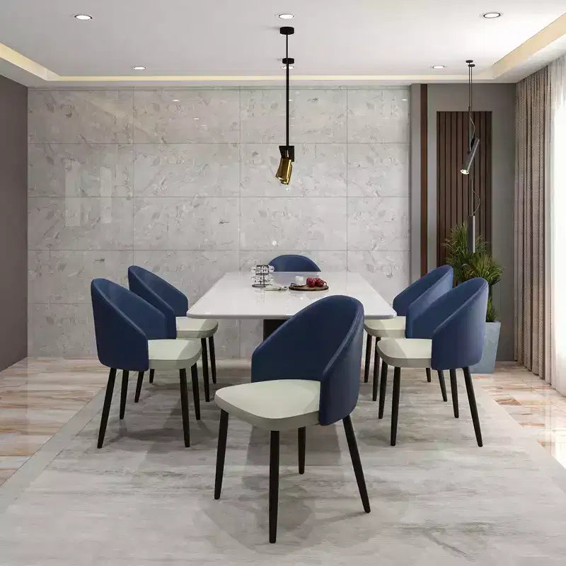 LeisureMod Paradiso Sedia moderna imbottita con schienale curvo, gambe in legno massello nero, elegante e comoda sedia laterale per sala da pranzo, cucina e soggiorno