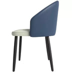 LeisureMod Paradiso Sedia moderna imbottita con schienale curvo, gambe in legno massello nero, elegante e comoda sedia laterale per sala da pranzo, cucina e soggiorno