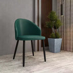 LeisureMod Paradiso Sedia moderna imbottita con schienale curvo, gambe in legno massello nero, elegante e comoda sedia laterale per sala da pranzo, cucina e soggiorno