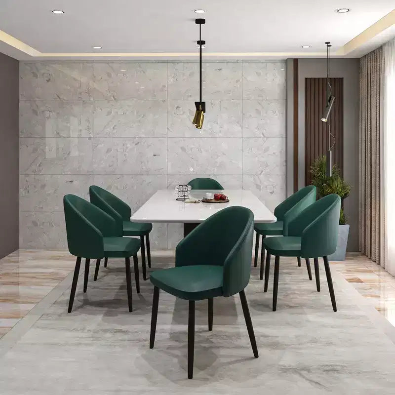 LeisureMod Paradiso Sedia moderna imbottita con schienale curvo, gambe in legno massello nero, elegante e comoda sedia laterale per sala da pranzo, cucina e soggiorno