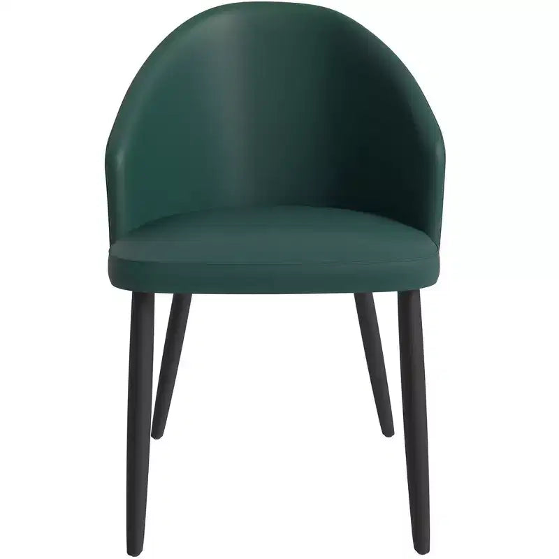 LeisureMod Paradiso Sedia moderna imbottita con schienale curvo, gambe in legno massello nero, elegante e comoda sedia laterale per sala da pranzo, cucina e soggiorno