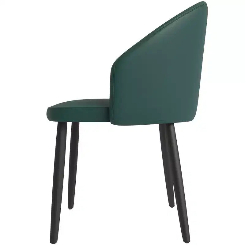 LeisureMod Paradiso Sedia moderna imbottita con schienale curvo, gambe in legno massello nero, elegante e comoda sedia laterale per sala da pranzo, cucina e soggiorno