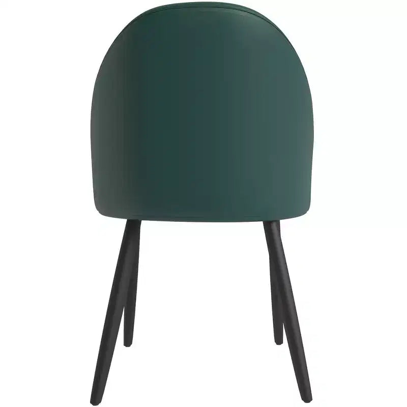 LeisureMod Paradiso Sedia moderna imbottita con schienale curvo, gambe in legno massello nero, elegante e comoda sedia laterale per sala da pranzo, cucina e soggiorno