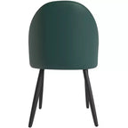 LeisureMod Paradiso Sedia moderna imbottita con schienale curvo, gambe in legno massello nero, elegante e comoda sedia laterale per sala da pranzo, cucina e soggiorno