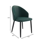 LeisureMod Paradiso Sedia moderna imbottita con schienale curvo, gambe in legno massello nero, elegante e comoda sedia laterale per sala da pranzo, cucina e soggiorno