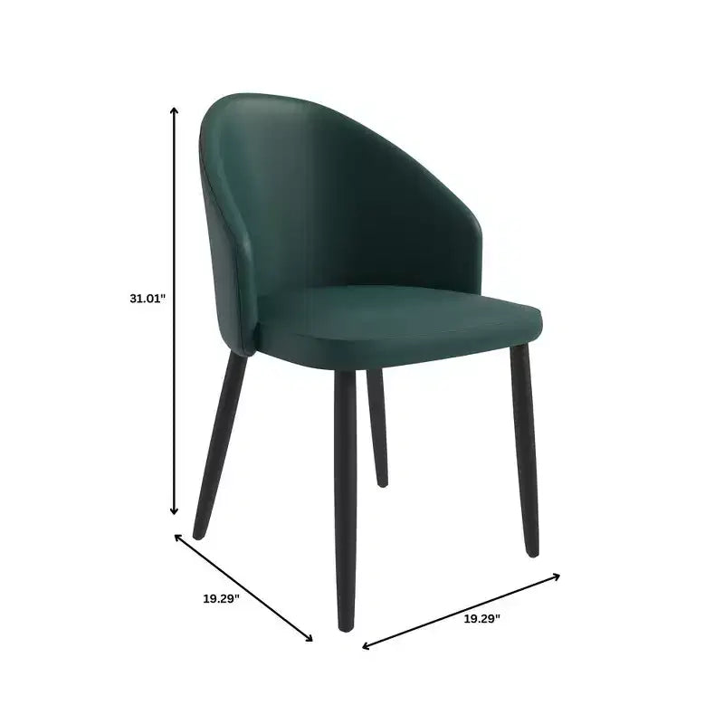 LeisureMod Paradiso Sedia moderna imbottita con schienale curvo, gambe in legno massello nero, elegante e comoda sedia laterale per sala da pranzo, cucina e soggiorno