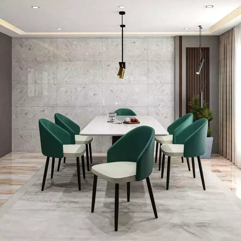 LeisureMod Paradiso Sedia moderna imbottita con schienale curvo, gambe in legno massello nero, elegante e comoda sedia laterale per sala da pranzo, cucina e soggiorno
