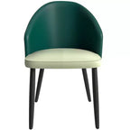 LeisureMod Paradiso Sedia moderna imbottita con schienale curvo, gambe in legno massello nero, elegante e comoda sedia laterale per sala da pranzo, cucina e soggiorno