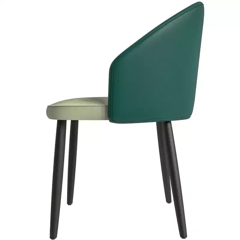 LeisureMod Paradiso Sedia moderna imbottita con schienale curvo, gambe in legno massello nero, elegante e comoda sedia laterale per sala da pranzo, cucina e soggiorno