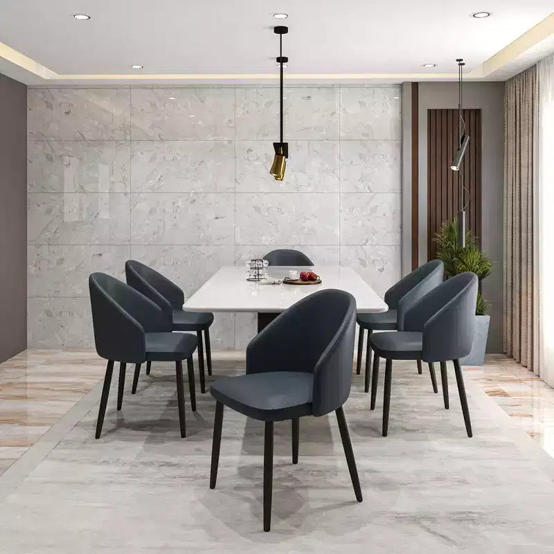 LeisureMod Paradiso Sedia moderna imbottita con schienale curvo, gambe in legno massello nero, elegante e comoda sedia laterale per sala da pranzo, cucina e soggiorno
