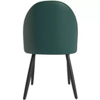 LeisureMod Paradiso Sedia moderna imbottita con schienale curvo, gambe in legno massello nero, elegante e comoda sedia laterale per sala da pranzo, cucina e soggiorno