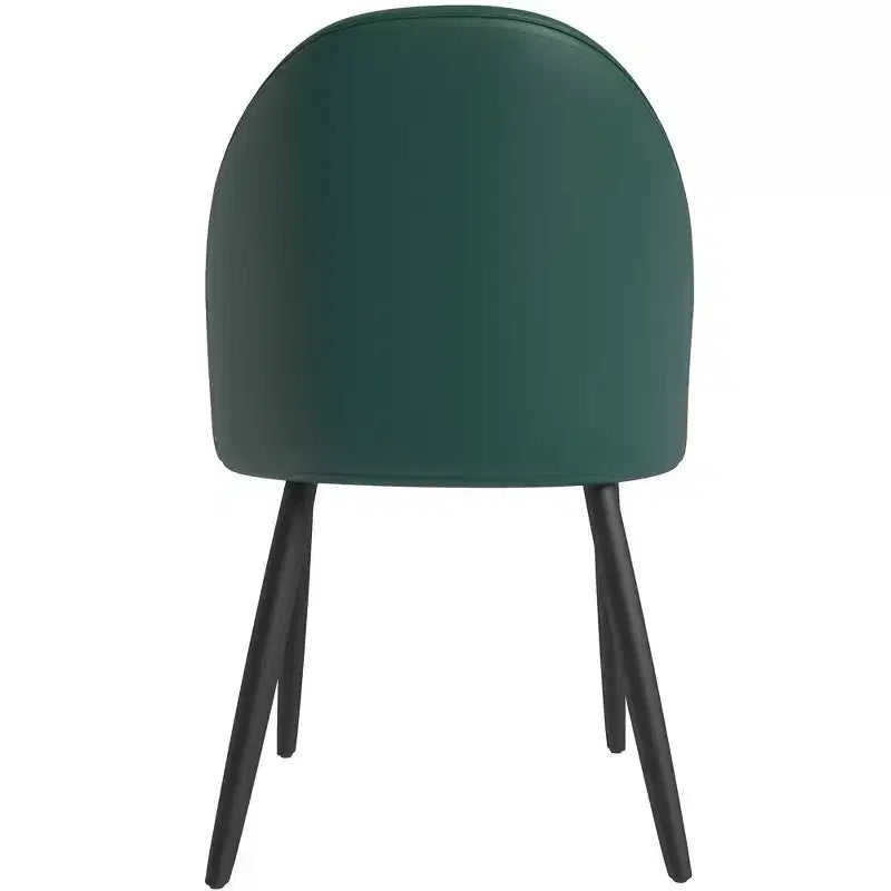 LeisureMod Paradiso Sedia moderna imbottita con schienale curvo, gambe in legno massello nero, elegante e comoda sedia laterale per sala da pranzo, cucina e soggiorno