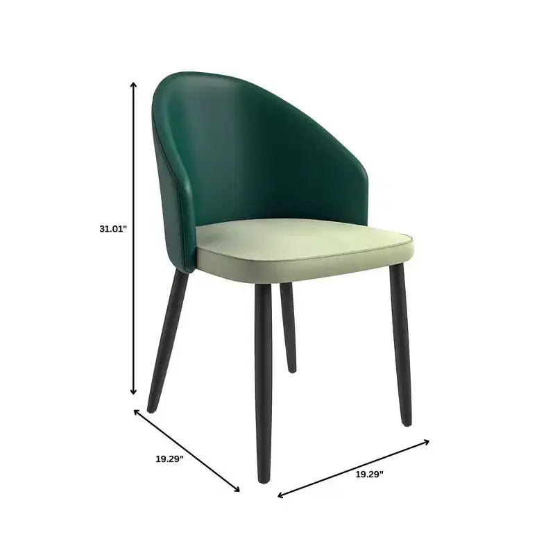 LeisureMod Paradiso Sedia moderna imbottita con schienale curvo, gambe in legno massello nero, elegante e comoda sedia laterale per sala da pranzo, cucina e soggiorno