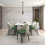 LeisureMod Paradiso Sedia moderna imbottita con schienale curvo, gambe in legno massello nero, elegante e comoda sedia laterale per sala da pranzo, cucina e soggiorno