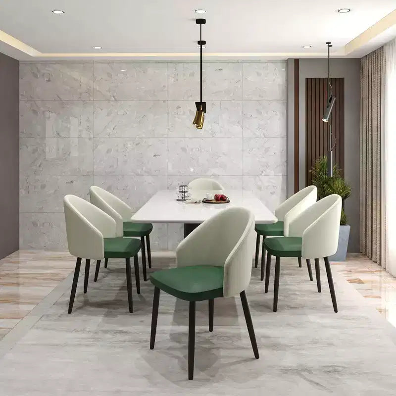 LeisureMod Paradiso Sedia moderna imbottita con schienale curvo, gambe in legno massello nero, elegante e comoda sedia laterale per sala da pranzo, cucina e soggiorno