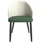 LeisureMod Paradiso Sedia moderna imbottita con schienale curvo, gambe in legno massello nero, elegante e comoda sedia laterale per sala da pranzo, cucina e soggiorno