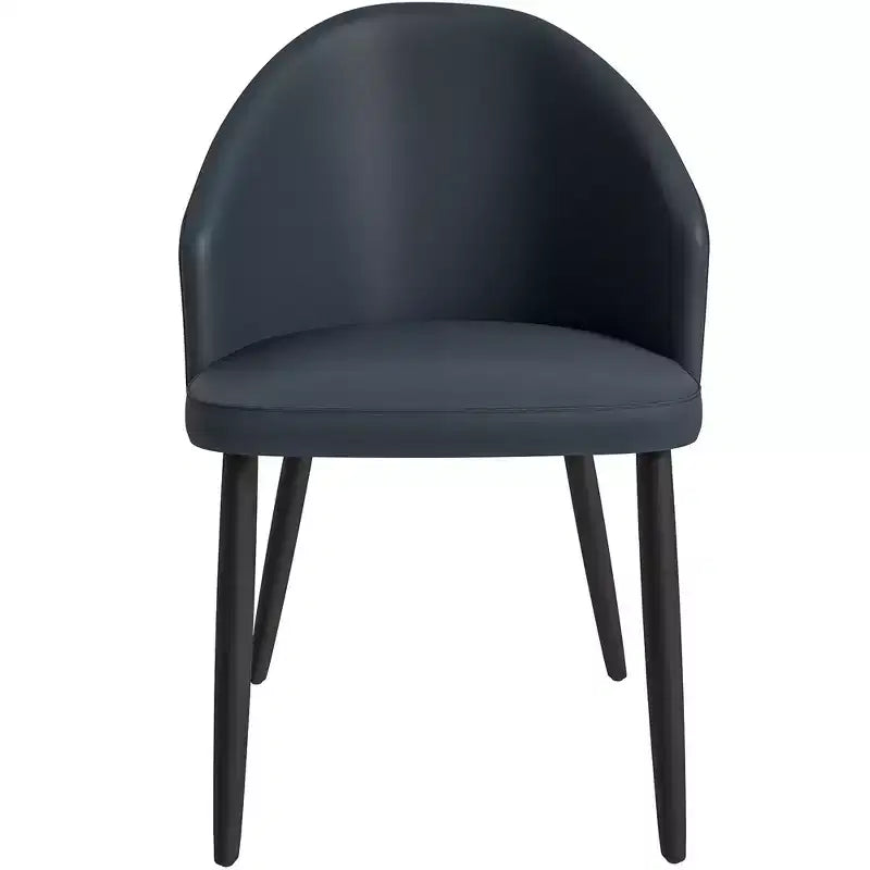 LeisureMod Paradiso Sedia moderna imbottita con schienale curvo, gambe in legno massello nero, elegante e comoda sedia laterale per sala da pranzo, cucina e soggiorno