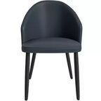 LeisureMod Paradiso Sedia moderna imbottita con schienale curvo, gambe in legno massello nero, elegante e comoda sedia laterale per sala da pranzo, cucina e soggiorno