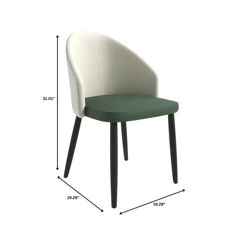 LeisureMod Paradiso Sedia moderna imbottita con schienale curvo, gambe in legno massello nero, elegante e comoda sedia laterale per sala da pranzo, cucina e soggiorno