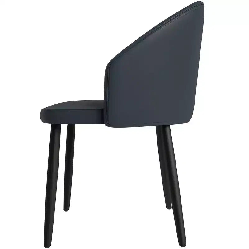 LeisureMod Paradiso Sedia moderna imbottita con schienale curvo, gambe in legno massello nero, elegante e comoda sedia laterale per sala da pranzo, cucina e soggiorno