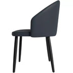 LeisureMod Paradiso Sedia moderna imbottita con schienale curvo, gambe in legno massello nero, elegante e comoda sedia laterale per sala da pranzo, cucina e soggiorno