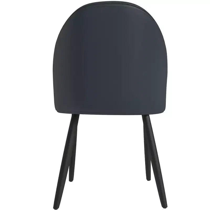LeisureMod Paradiso Sedia moderna imbottita con schienale curvo, gambe in legno massello nero, elegante e comoda sedia laterale per sala da pranzo, cucina e soggiorno