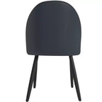 LeisureMod Paradiso Sedia moderna imbottita con schienale curvo, gambe in legno massello nero, elegante e comoda sedia laterale per sala da pranzo, cucina e soggiorno
