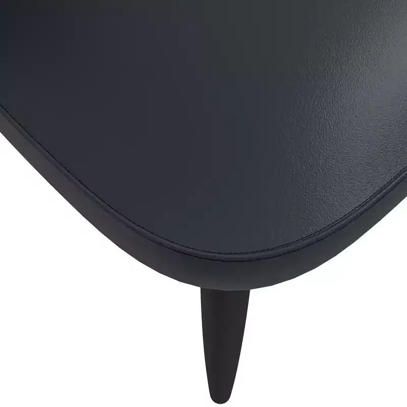 LeisureMod Paradiso Sedia moderna imbottita con schienale curvo, gambe in legno massello nero, elegante e comoda sedia laterale per sala da pranzo, cucina e soggiorno
