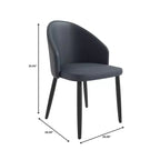 LeisureMod Paradiso Sedia moderna imbottita con schienale curvo, gambe in legno massello nero, elegante e comoda sedia laterale per sala da pranzo, cucina e soggiorno